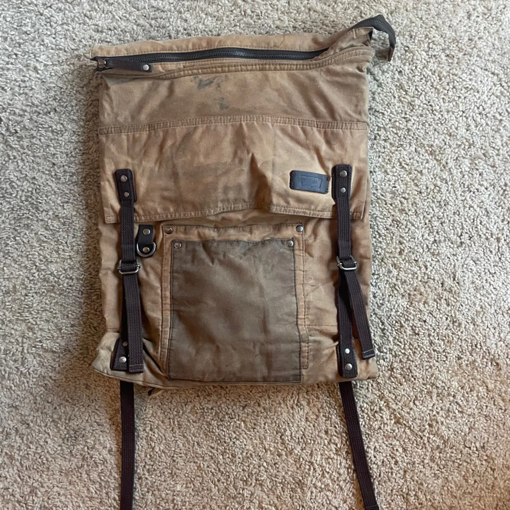 Vintage Levi’s Waxed Backpack Rucksack - Picture 1 of 4